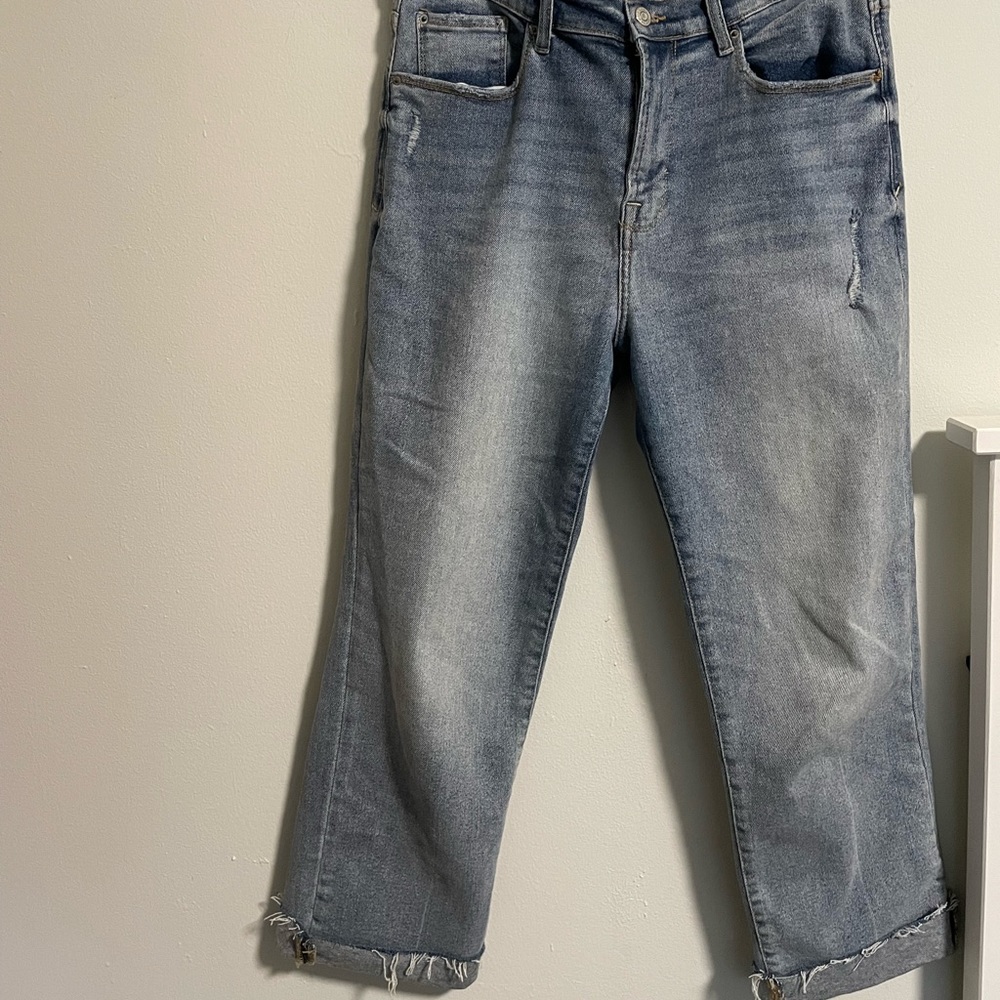 Vintage Fringe 3/4 High-Waisted Jeans